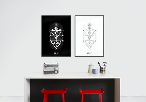 Human Design Poster: mit Elemente wie z.B. Kaballah, I-Ging sowie Yin-Yang