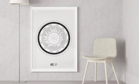 Human Design Poster: Coisar Mandala in weiß